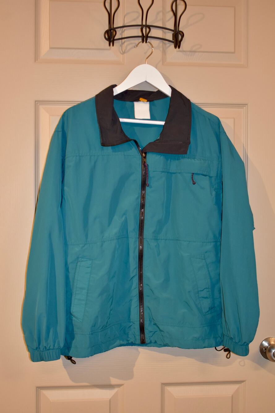 Vintage 1990s REI Teal Black VersaTech Full Zip Windbreaker Jacket